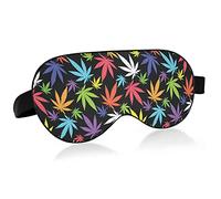 ColorfulLeaves On Black Eye Masks Cover Blocks Light Sleep Mask Shade Cover Blindfold Relaxing Eyeshade Cover con correa ajustable para la cabeza para hombres, mujeres y niños