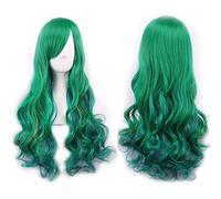 ColorfulPanda Pelucas de arco iris para mujer, 24 pulgadas de largo, sintético, pelucas coloridas para cosplay fiesta de disfraces (verde/azul)