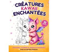 Coloriage créature Kawaii: 40 créatures kawaii fantastiques à colorier - Dragons, licornes et animaux magiques pour adolescents et adultes