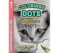 COLORIAGE DOTS MYSTÈRE - Compagnons Félins: Livre de coloriage Anti-stress pour Adultes à Points Monochromes - 40 images de chats à révéler pour se ... (Coloriage Monochrome Dots Mystère)
