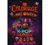 Coloriage KPop Halloween Fantasy: Dessin à colorier K-pop | Scènes mythiques et sombres d’Halloween | Art surnaturel