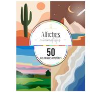 Coloriage mystère : Affiches minimalistes: 50 coloriages mystères pour adulte