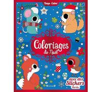 Coloriages de Noël: Avec des stickers dorés