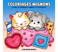 Coloriages Mignons d’Animaux Kawaii: Livre de coloriage cosy avec dessins simples, adorables et aux traits épais pour enfants et adultes