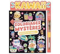 Coloriages mystères kawaii détente au soleil (avec stylo gel doré) (Mes colos mystères)