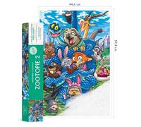 Coloriages mystères Zootopie 2: 1 poster illustré 44,6 x 59,4cm et 1 nuancier