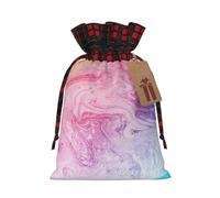Colorida bolsa de regalo artesanal de arpillera con cordón de color mármol pastel, rosa, azul, morado, una elegante bolsa de regalo textil perfecta para cualquier ocasión