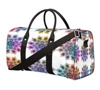 Colorida bolsa de viaje con diseño de mandala de plumas de pavo real para mujeres, hombres, niñas, niños, bolsas de fin de semana, 22.7 L, bolsa de equipaje de cabina para deportes, gimnasio, yoga,