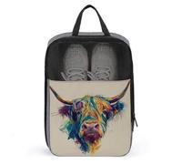 Colorida bolsa de zapatos de vaca de las Tierras Altas para viajes, uso diario, bolsa de almacenamiento antipolvo para zapatos de golf