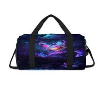 Colorida bolsa deportiva de lona con diseño de mariposas y luciérnagas, con compartimento para zapatos, bolsa de fin de semana, viajes, gimnasio, organizador de equipaje para mujeres, hombres, niños y
