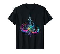Colorida Bruja Hierba Escoba Arco Iris Magic Swirl Camiseta