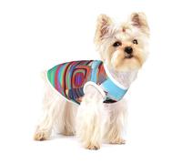 Colorida camiseta de futurismo distópico para perro, ropa suave 100% algodón para perros, perfecta para perros pequeños a medianos, camisas elegantes y cómodas para perros, talla M