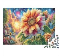 Colorida casa rodeada de Girasoles Rompecabezas 1000 Piezas Desafío Imposible Juego Familiar Adultos Regalo Hombre Mujer Ilustrados Papel 38x26cm/1000pcs