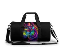 Colorida cebra divertida bolsa de gimnasio grande novedosa bolsa de lona ligera bolsa de viaje, Estilo:, 17.7in/9in/9in