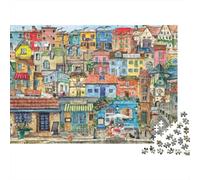 Colorida Ciudad Europea Rompecabezas 1000 Piezas Acertijos Inteligentes Papel Adultos Familia DIY Decoración Familiar Regalo Navidad 52x38cm/1000pcs