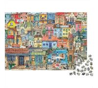 Colorida Ciudad Europea Rompecabezas Clásico 1000 Piezas Cartón Resistente para Adultos Desafío Imposible Difícil Antiestrés Gran Regalo para Profesionales Ocupados 38x26cm/1000pcs