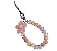Colorida correa para teléfono móvil, pulsera de flores con cuentas, llavero de cuerda colgante creativo, cordón para teléfono móvil, cordón con cuentas de flores, funda para teléfono celular, correa