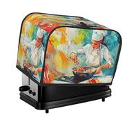 Colorida cubierta para tostadora de cocina, 2 rebanadas, cubierta para electrodomésticos pequeños con bolsillos, protección contra el polvo y las huellas dactilares