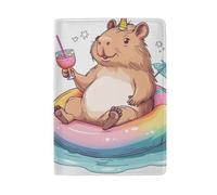 Colorida funda para pasaporte para hombre, Cute Capybara-13
