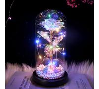 Colorida Lámina Oro 24 Quilates Rosa LED Lámpara Ahorro Energía Romántica Pareja Arte Atmósfera Lámpara Adecuada Regalos Comerciales Celebración Corporativa Escaparate Restaurante Cafetería(Blanco)