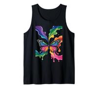 Colorida mariposa Splash vibrante obra de arte Camiseta sin Mangas