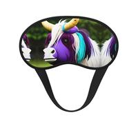 Colorida máscara de dormir de satén con borde negro de cabeza de vaca para una comodidad óptima y bloqueo de la luz