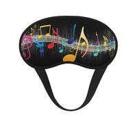 Colorida máscara de ojos con estampado de notas musicales, borde negro, con buen efecto de sombreado, es una opción ideal para viajes, meditación, etc