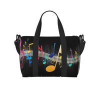 Colorida nota musical de mano, bolsa cruzada de viaje, bolso de un solo hombro, bolsa de deporte y fitness, bolsa de equipaje de viaje