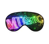 Colorida palabra música máscara para dormir con los ojos vendados para dormir cubierta de máscara de ojo opaca elástica para dormir toda la noche, viajar y siesta