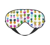 Colorida piña cómoda ayuda para dormir suave máscara de ojos ajustable opaca reversible descanso nocturno