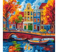 Colorida Pintar por Numeros Adultos Paisajes, Cuadros Para Pintar por Numeros, Libros Para Colorear Adultos DIY Painting by Numbers Pinturas Acrilicos Kits Principiantes, Decoracion Hogar 50x50cm yz17