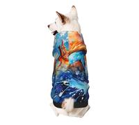 Colorida sudadera con capucha para perro Flying Fish - Ropa suave y transpirable para perros pequeños a grandes, ropa elegante y cómoda para perros