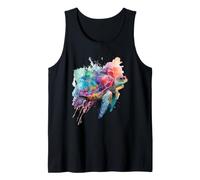 Colorida Tortuga Marina Acuarela océano Fauna Arte Camiseta sin Mangas