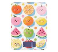 Colorida y linda pintura al óleo de frutas, báscula de alimentos fácil de limpiar, bonita báscula de cocina de 11 libras/1 onzas, 5 kg/5 g, pequeña con 4 unidades para hacer jabón, especias Keto
