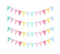 Coloridas banderas de banderines de tela de tela pastel banderas de bunting decorativo ideal para baby shower gran inauguración fiesta de cumpleaños de graduación 60pcs
