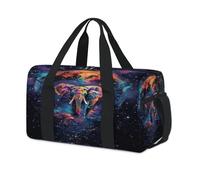 Coloridas bolsas de lona deportivas con diseño de elefante galaxia para niños, niñas, mujeres, hombres, para el fin de semana, de viaje, para llevar al gimnasio, uso casual