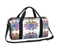 Coloridas bolsas de lona deportivas con diseño de mandala de plumas de pavo real, para fin de semana, para la noche, viajes, gimnasio, equipaje, para niños, niñas, niños, mujeres y hombres