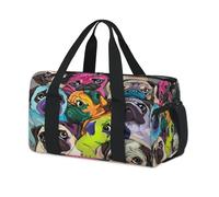 Coloridas bolsas de lona deportivas para niños, niñas, niños, mujeres y hombres, lindo bulldog francés, bolsa de viaje para fin de semana, bolsa de viaje para el gimnasio, bolsas de lona casuales