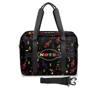 Coloridas bolsas de viaje con notas musicales para mujeres, hombres, niñas y niños, bolsa de fin de semana, bolsa de viaje de 32 L, bolsa grande para viajes, deportes, gimnasio, color, Big,