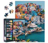 Coloridas casas rompecabezas para adultos 1000 piezas paisaje de las Cinque Terre Jigsaw Puzzles para adultos Decoración del hogar desafiante rompecabezas de línea costera como regalo familia noche de