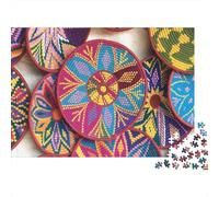 Coloridas cestas Tejidas Rompecabezas 1000 Piezas para Adultos Y Familia, Cartón Premium,Patrón Mandala Colorido Decoración Mural Hogareña, Regalo Mujeres, Juego Cerebral 52x38cm/1000pcs