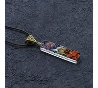 Coloridas chips piedra chakra natural orgone energía collar colgante péndulo amuleto orgonita cristal collar-60x10mm