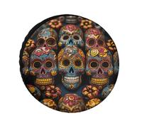 Coloridas cubiertas de neumáticos de calaveras de azúcar, impermeables, anti UV, cubierta de neumático de 26 pulgadas, cubiertas de rueda de un solo eje para caravana, camión, SUV, remolque, universal