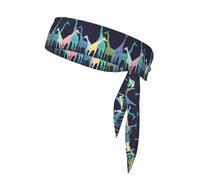 Coloridas diademas de ninja con estampado de jirafa, lazo ajustable para la cabeza para hombres, banda deportiva para yoga, correr, baloncesto