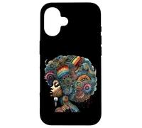 Coloridas espirales de arte afro para el cabello Carcasa para iPhone 16