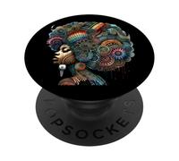 Coloridas espirales de arte afro para el cabello PopSockets PopGrip Adhesivo