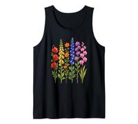 Coloridas Flores Silvestres Botanica Floral Garden Art Design Camiseta sin Mangas