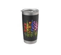 Coloridas flores silvestres Botanica Floral Garden Art Design Vaso térmico de acero inoxidable de doble pared