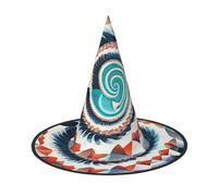 Coloridas formas biológicas en Op Art - Sombreros de brujas de Halloween, diademas de bruja, sombrero de mago, accesorios de disfraz para cosplay, fiesta de máscaras, plegable, 3 piezas