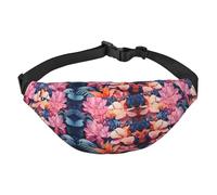 Coloridas hojas de plantas tropicales grandes, bolsa cruzada de moda, bolsa de cintura para viajes, casual, para niños, adecuada para deportes, correr, ciclismo, viajes, pesca